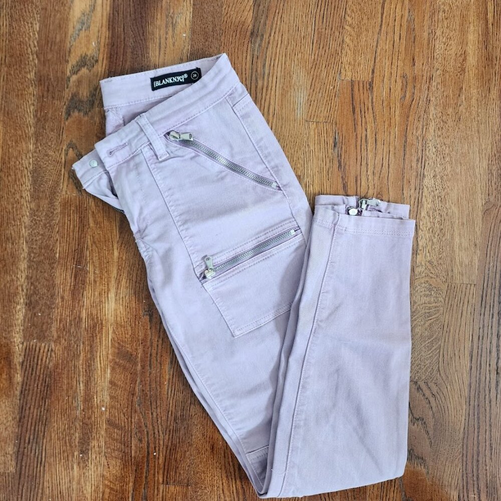 Blank NYC / Moto Utility Jeans / Lilac / Size 26